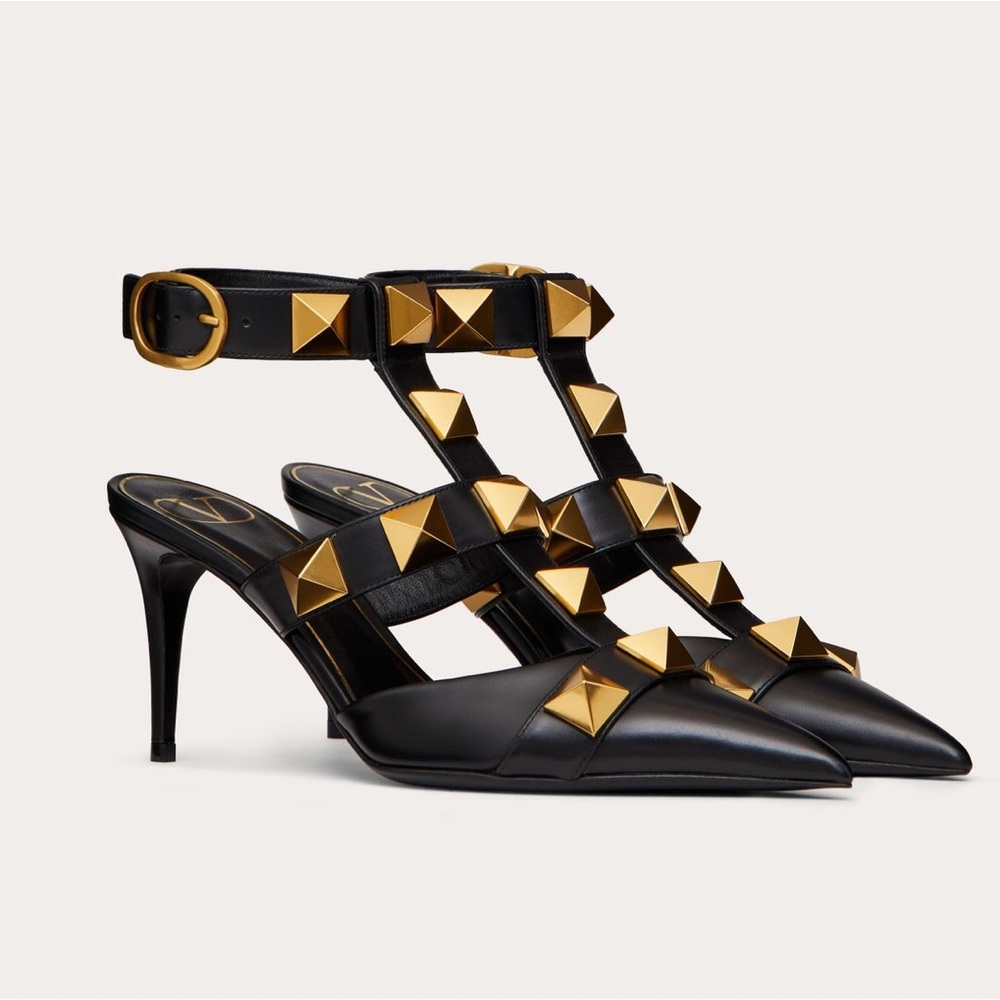 Roman Stud Calfskin Pump 80 MM size 37